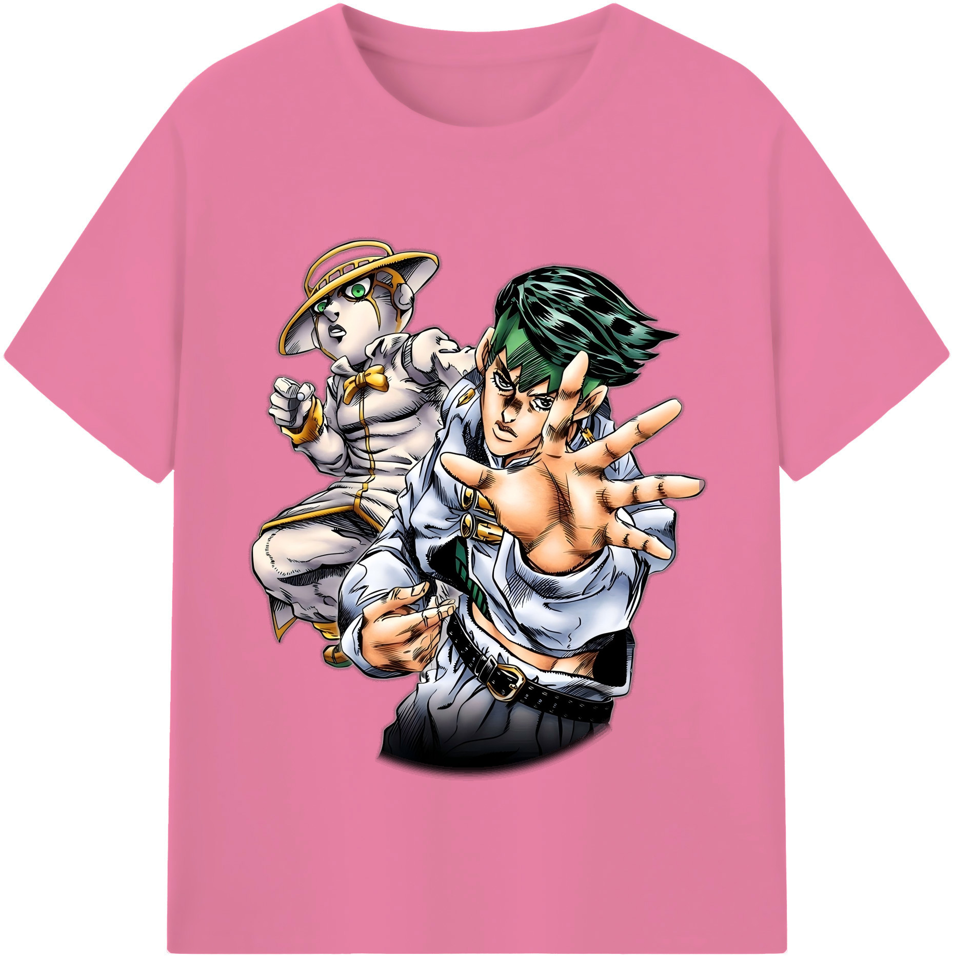 （画像用） ジョジョの奇妙な冒険 岸辺 露伴（きしべ ろはん） JoJo's Bizarre Adventure Rohan Kishibe 綿100％半袖Tシャツ（フロントプリント）